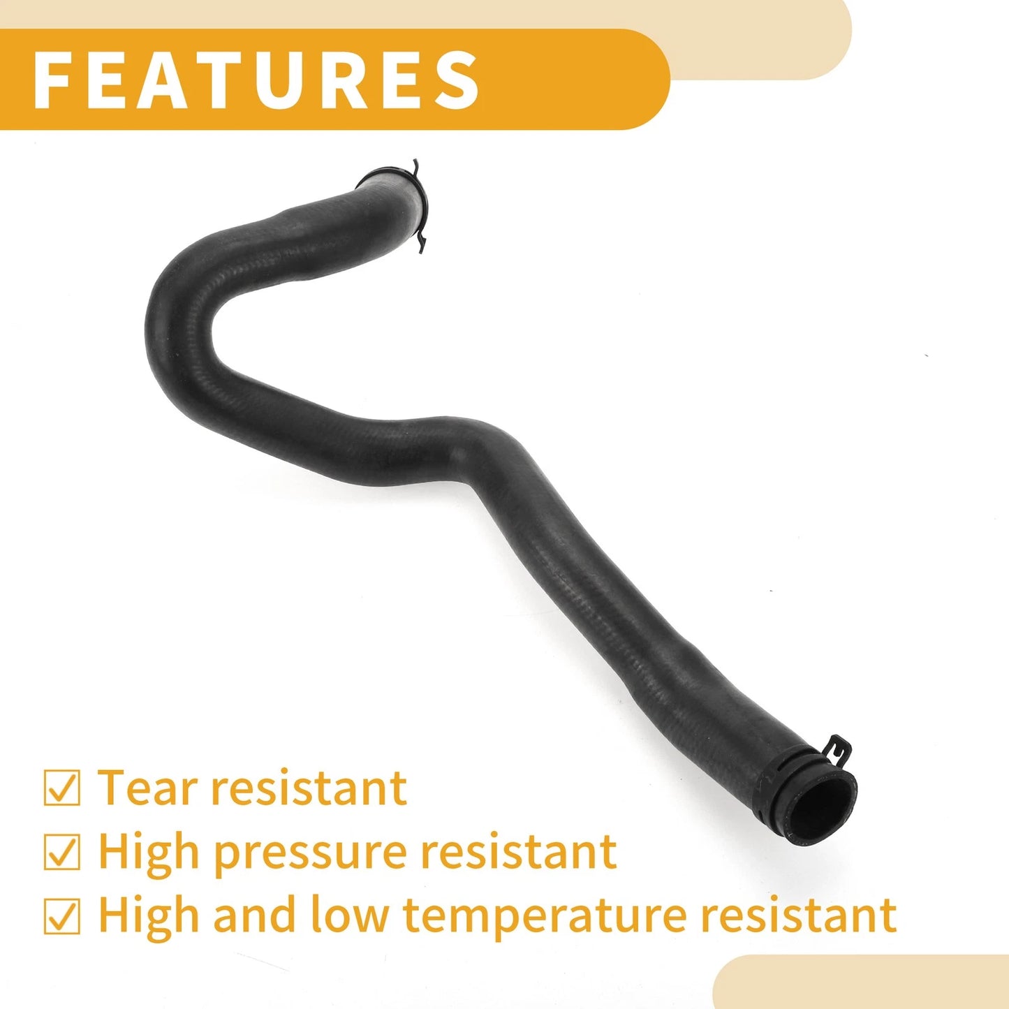 Radiator Hose for Ford Mondeo (2000-2007) Rubber Black 1 x Piece