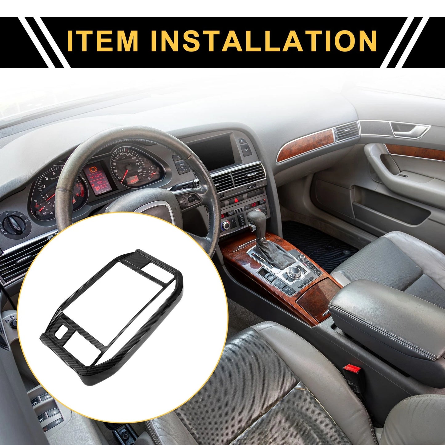GPS Panel Sticker Cover for Ford F-150 (2021-2024) Black 1 Set