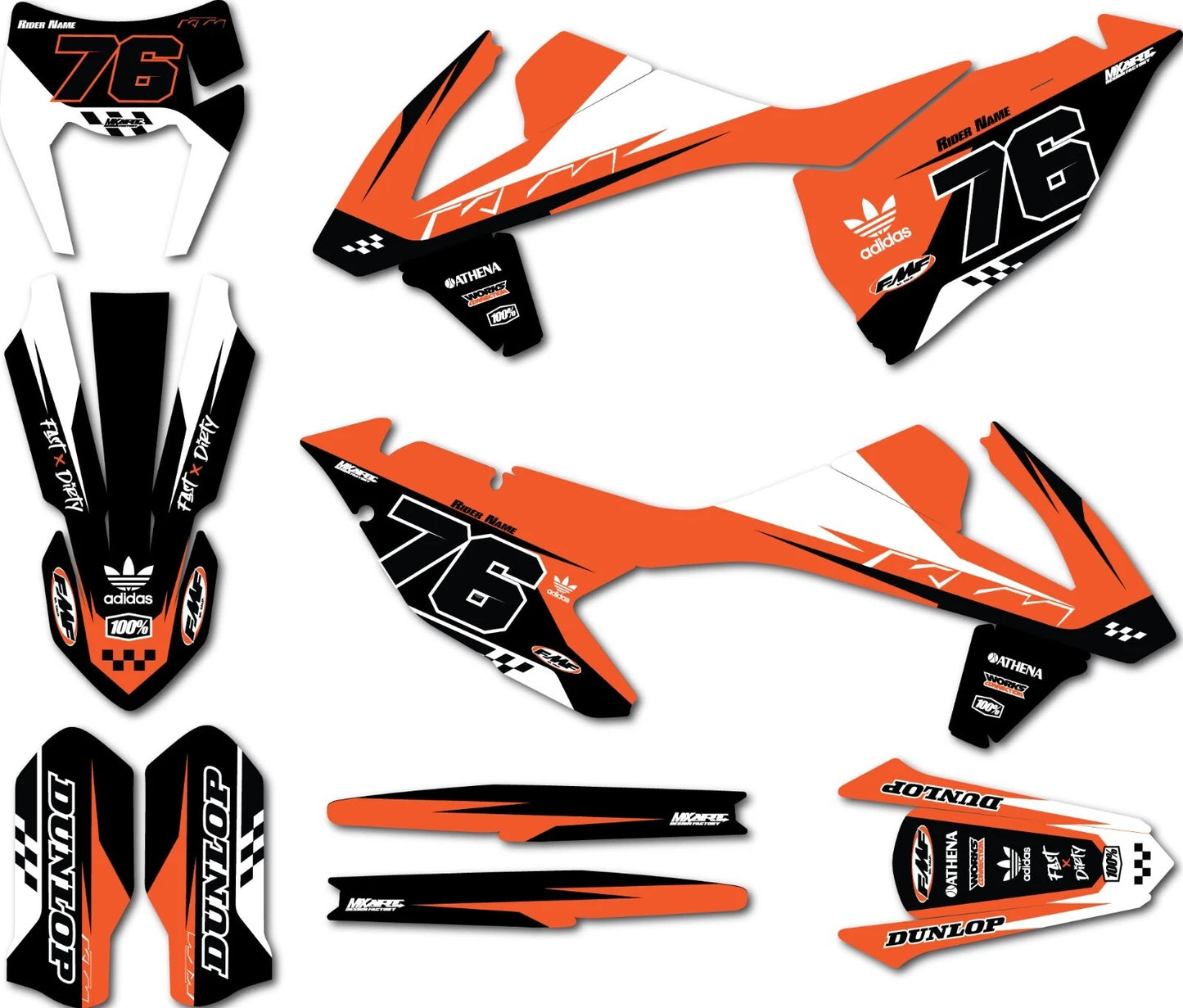 Custom Graphics Kit for KTM EXC Stickers & Decals (2017-2019)