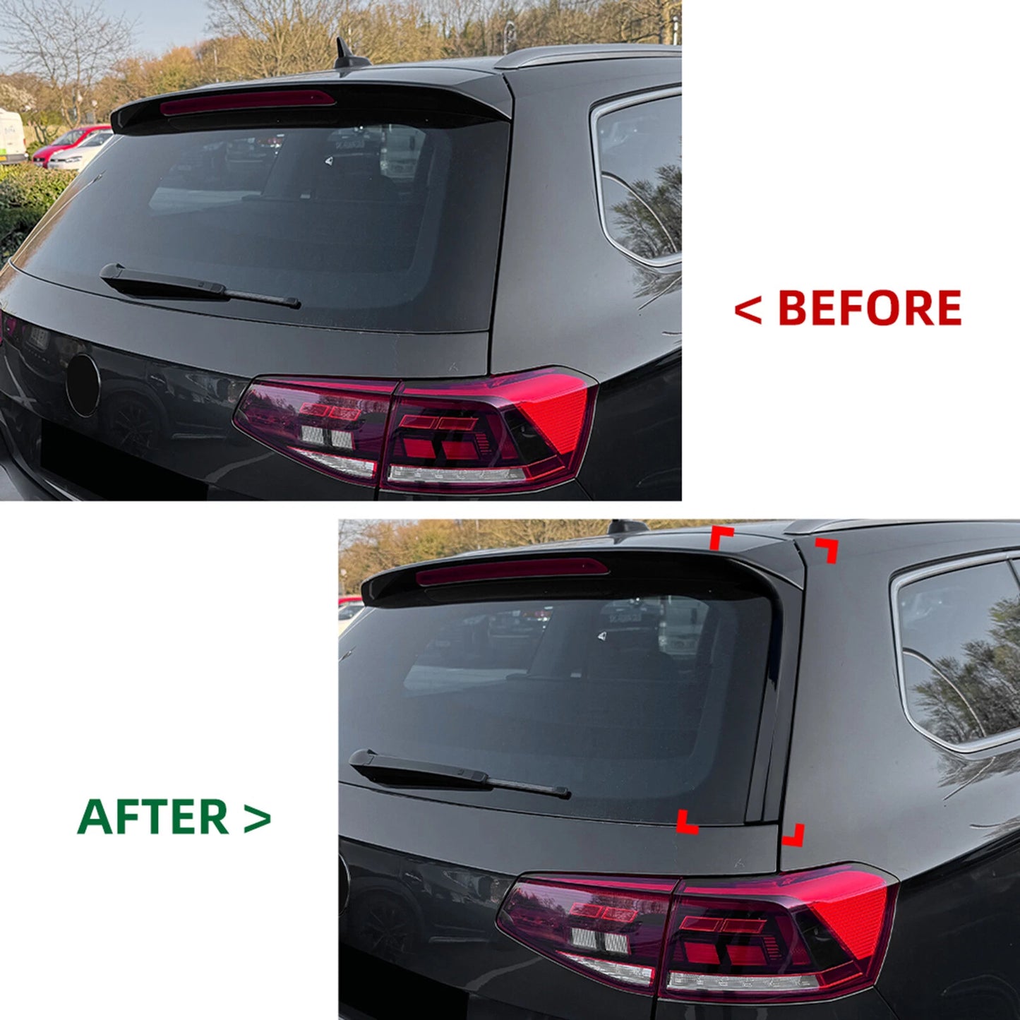 Rear Window Side Spoiler Trim Cover for VW Passat B8/B8.5 (2015-2023)