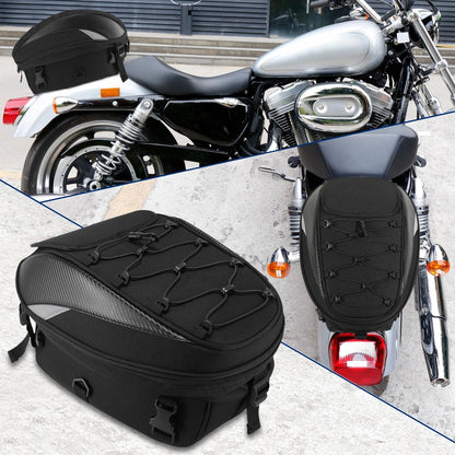 Motorcycle Seat Tail Bag Motorbike Travel Rear Luggage 1680D Black Backpack