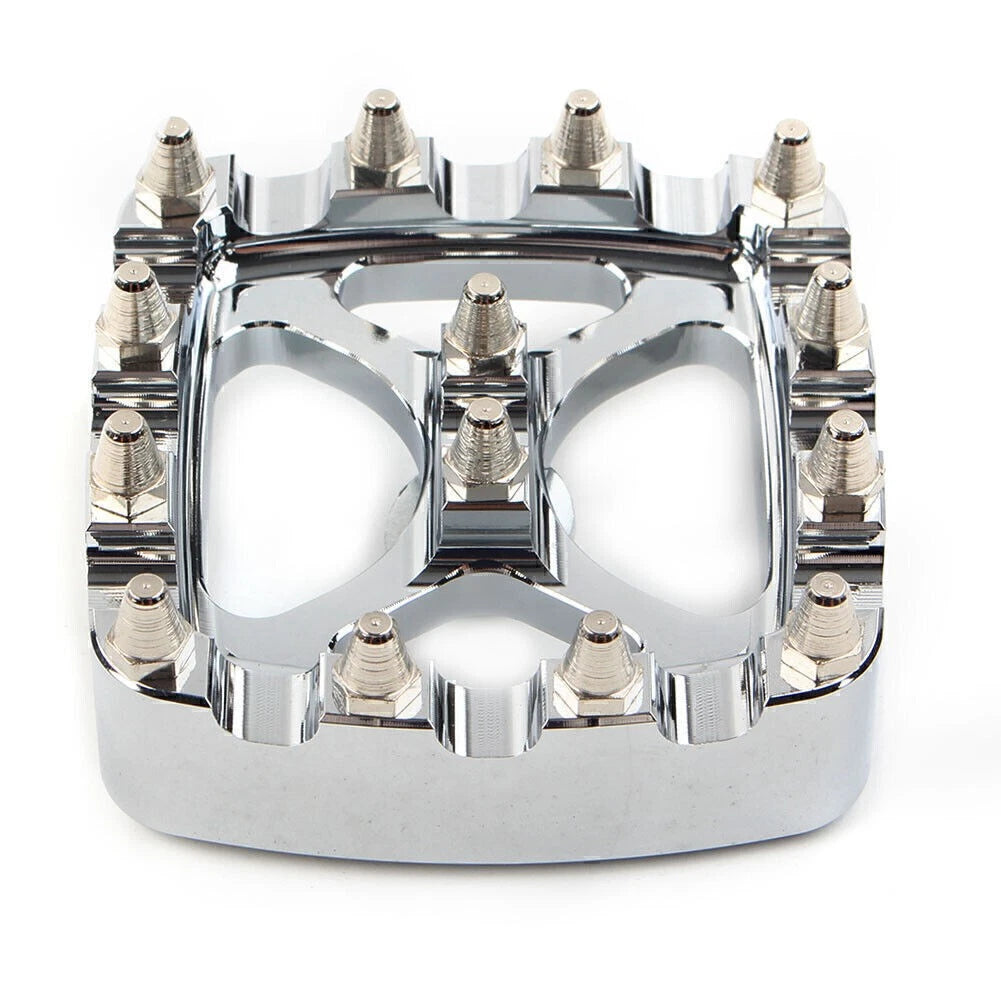 Chrome MX Style Brake Pedal Pad Cover for Harley Softail Dyna Sportster (2000-2023)