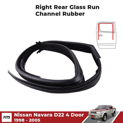 Door Glass Run Channel Rubber Seal RH Rear Fits Nissan D22 Navara 1998-2005 D11