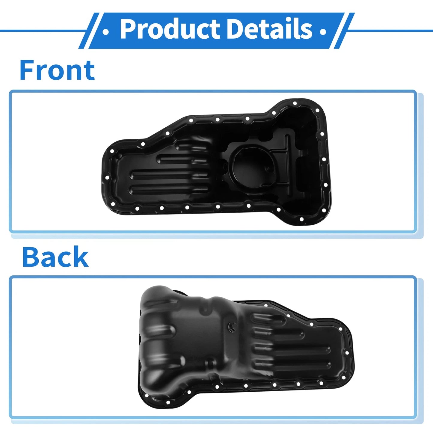 Engine Oil Pan for Toyota Hilux 2015 (2015) - 1 x Steel Black