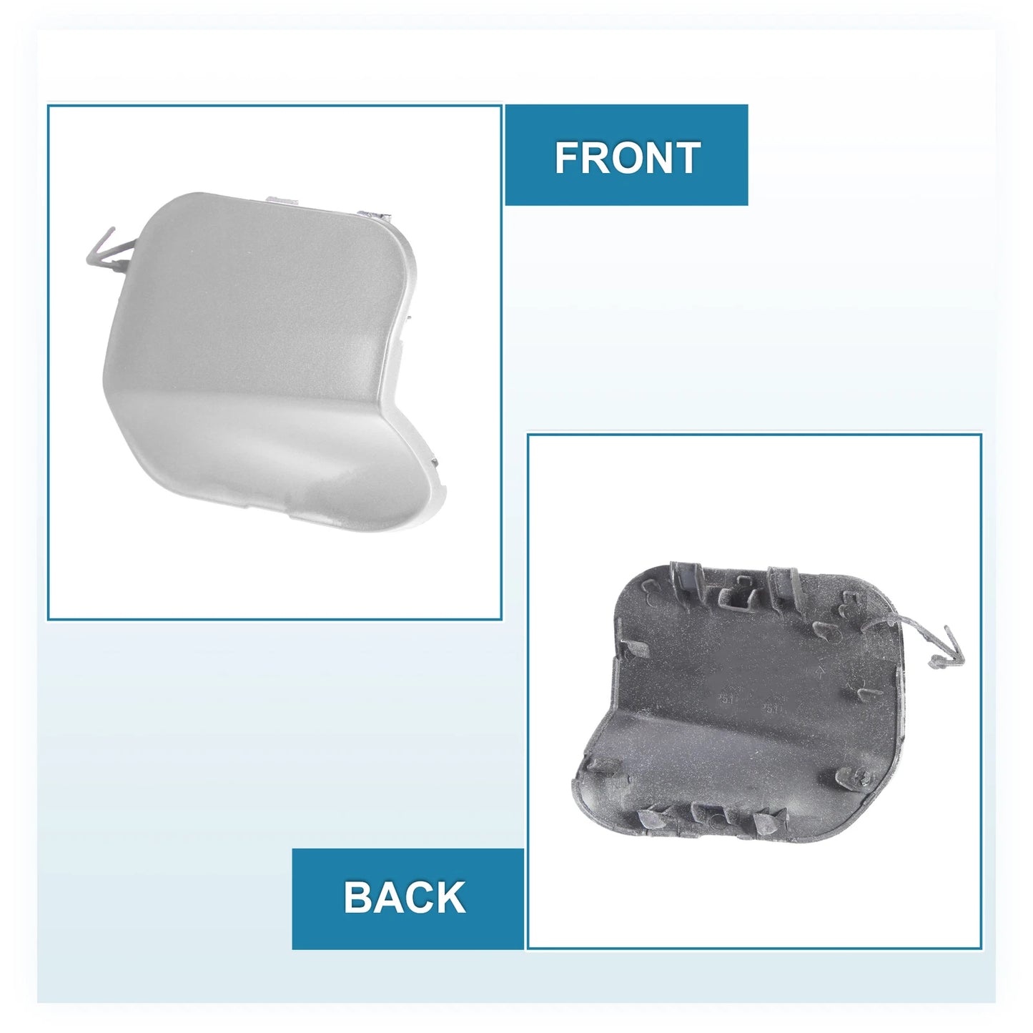 Front Bumper Tow Hook Cover for Nissan Rogue (2014-2016) Silver Tone