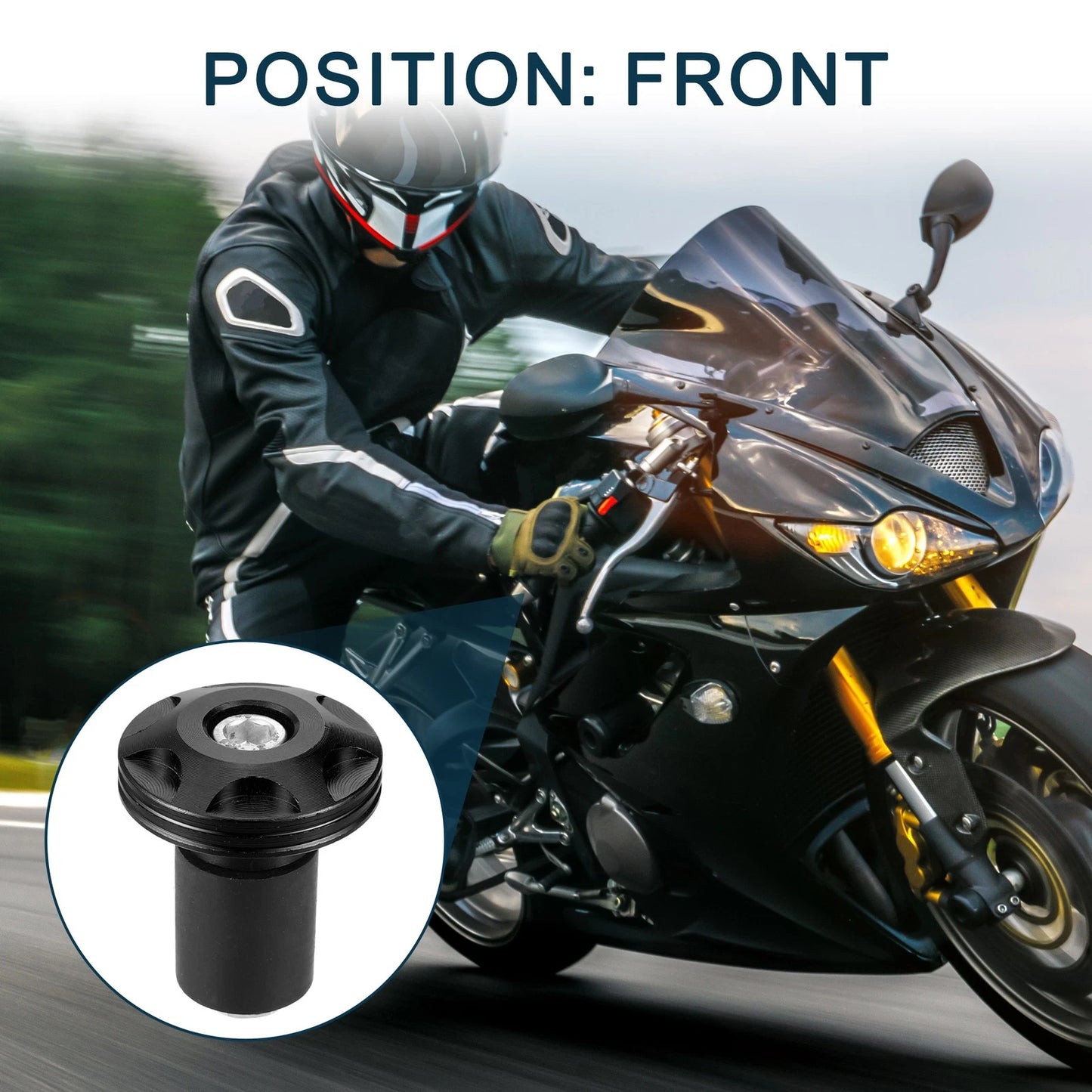 2 x Handlebar End Plug Aluminum Alloy 18-20mm 32mm OD Black for Make Model