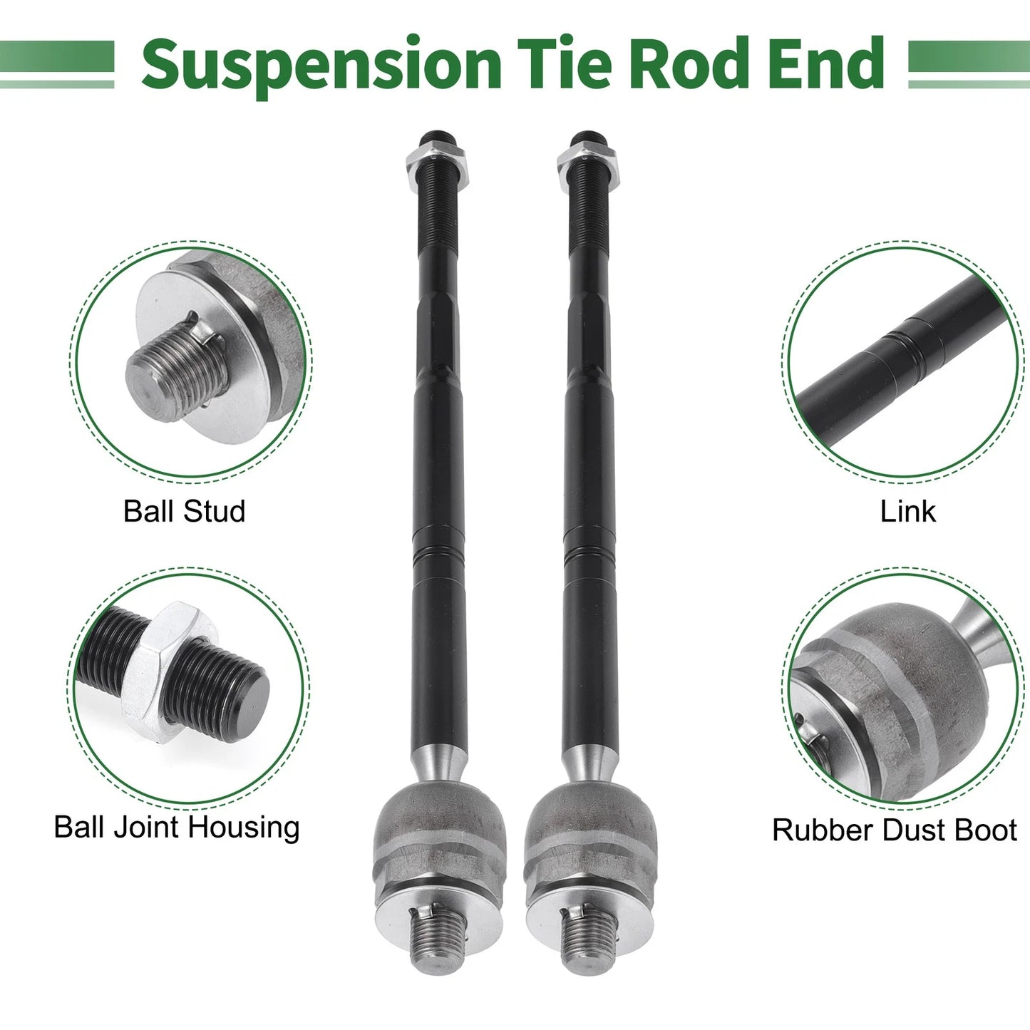 6 Pcs Front Suspension Kit Tie Rod Ends Sway Bar Link for Dodge Dart (2013-2016)