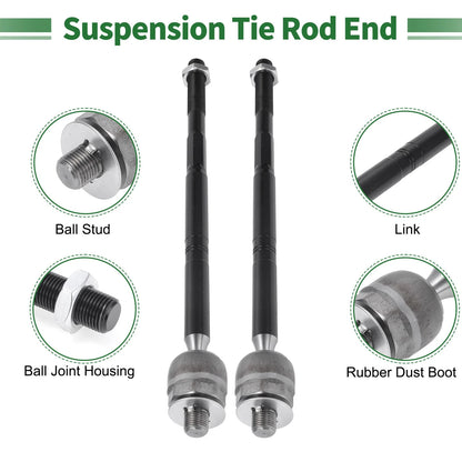 6 Pcs Front Suspension Kit Tie Rod Ends Sway Bar Link for Dodge Dart (2013-2016)