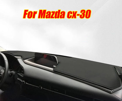 Black Leather Dashboard Cover Dash Protector Pad Mat for Mazda CX-30