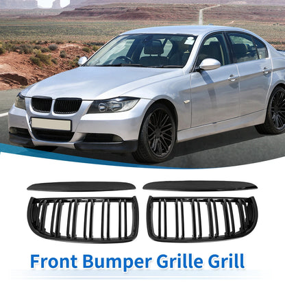 Gloss Black Front Kidney Grille for BMW E90 2005-2008 4 Door (2005-2008)