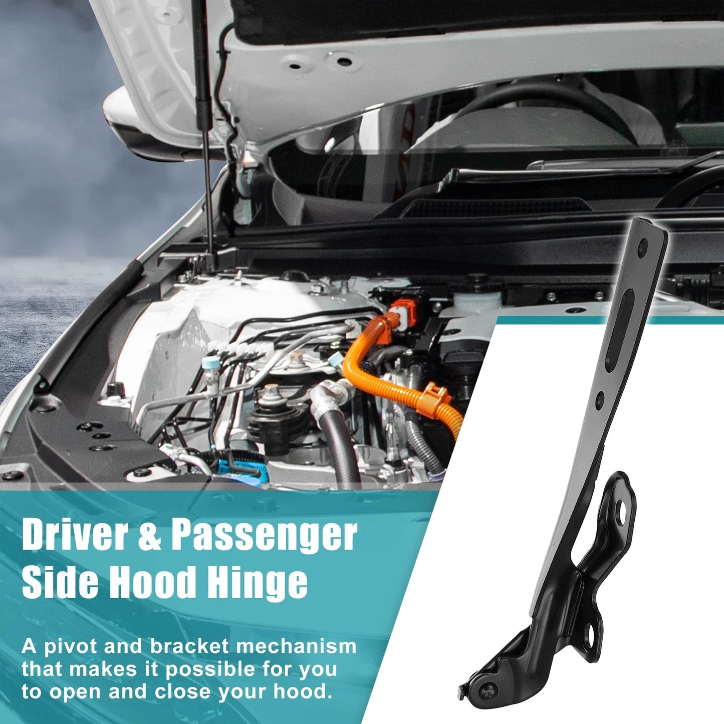 Hood Hinge  Black for Honda (60120T2AA00ZZ) (2006-2011)