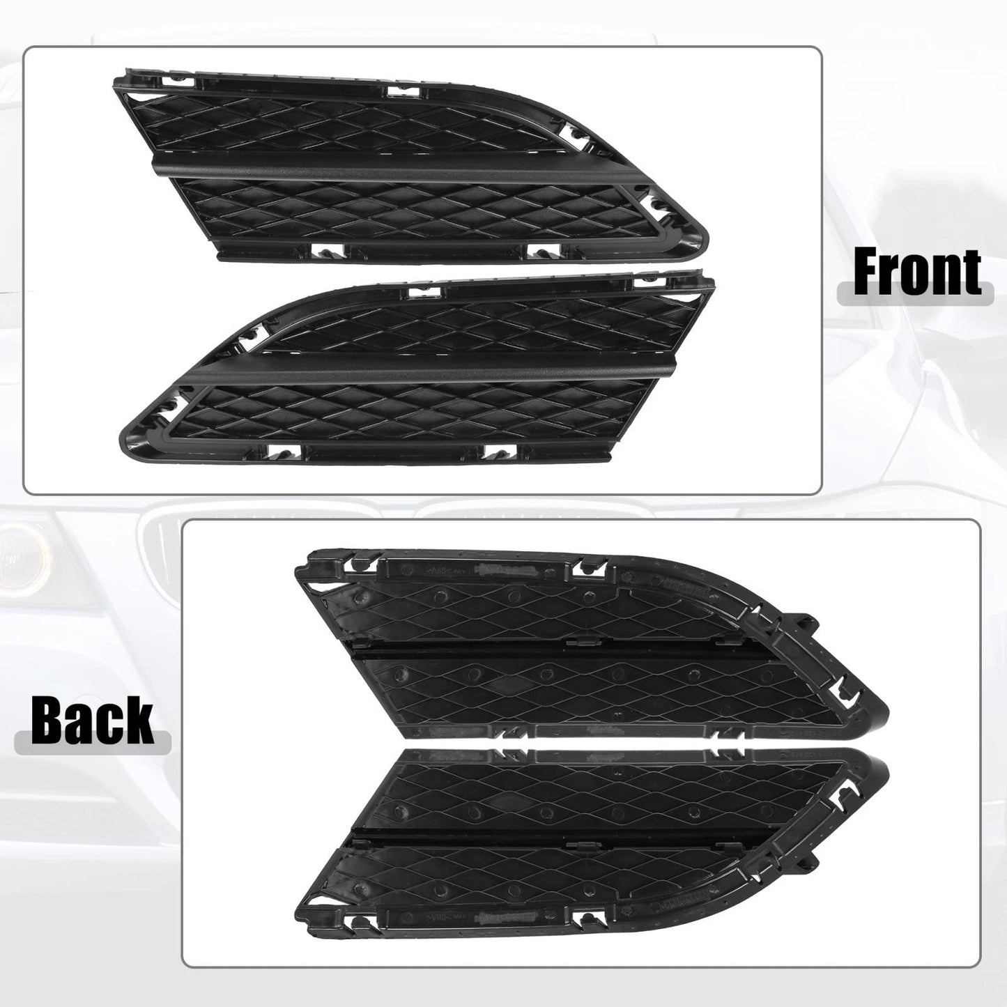Fog Light Grille Set for BMW 328i (2009-2010) - 2 x Black Covers
