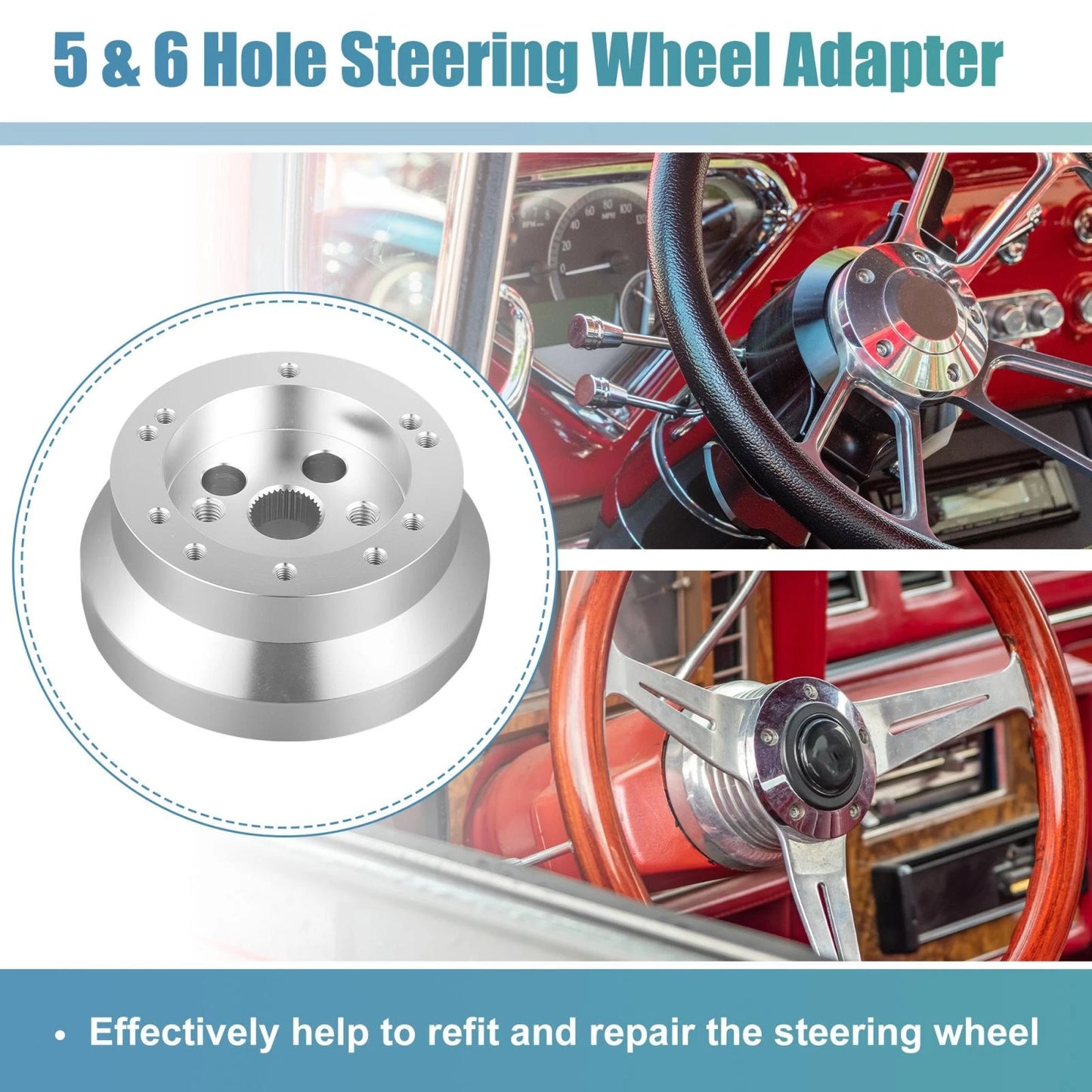 6-Hole Steering Wheel Short Hub Adapter for GM Chevy