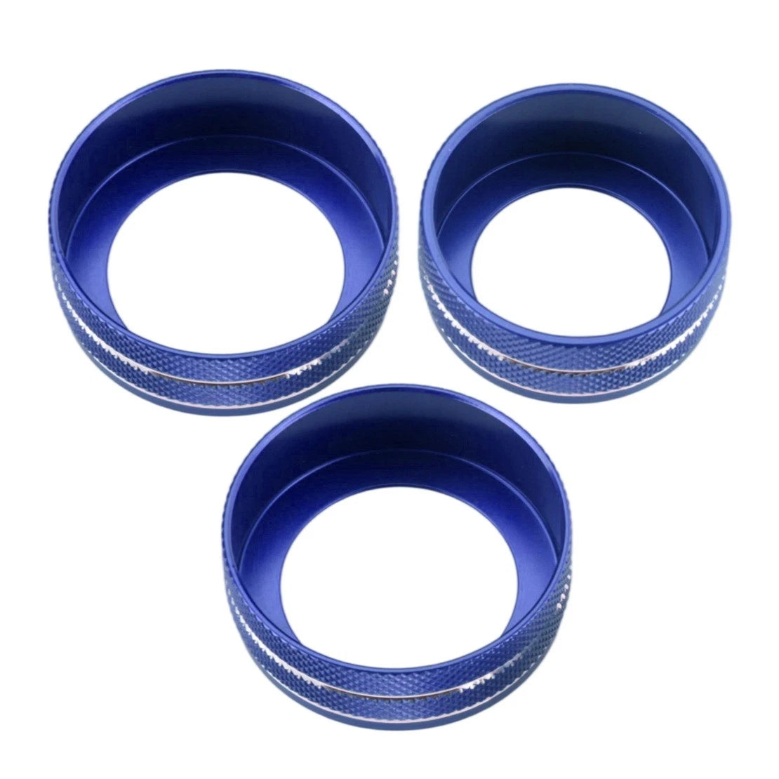 Blue Alloy AC Radio Switch Trim Ring Knob Cover for Ford Ranger (2023-2025)