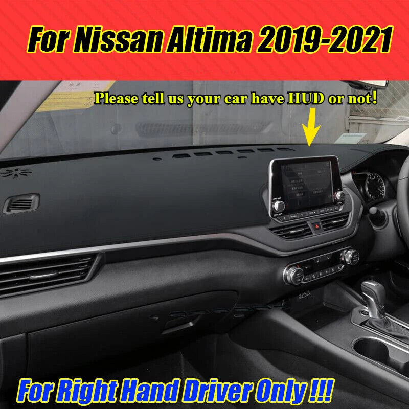 RHD Leather Dashboard Cover Protector Pad Mat for Nissan Altima (2019–2021)