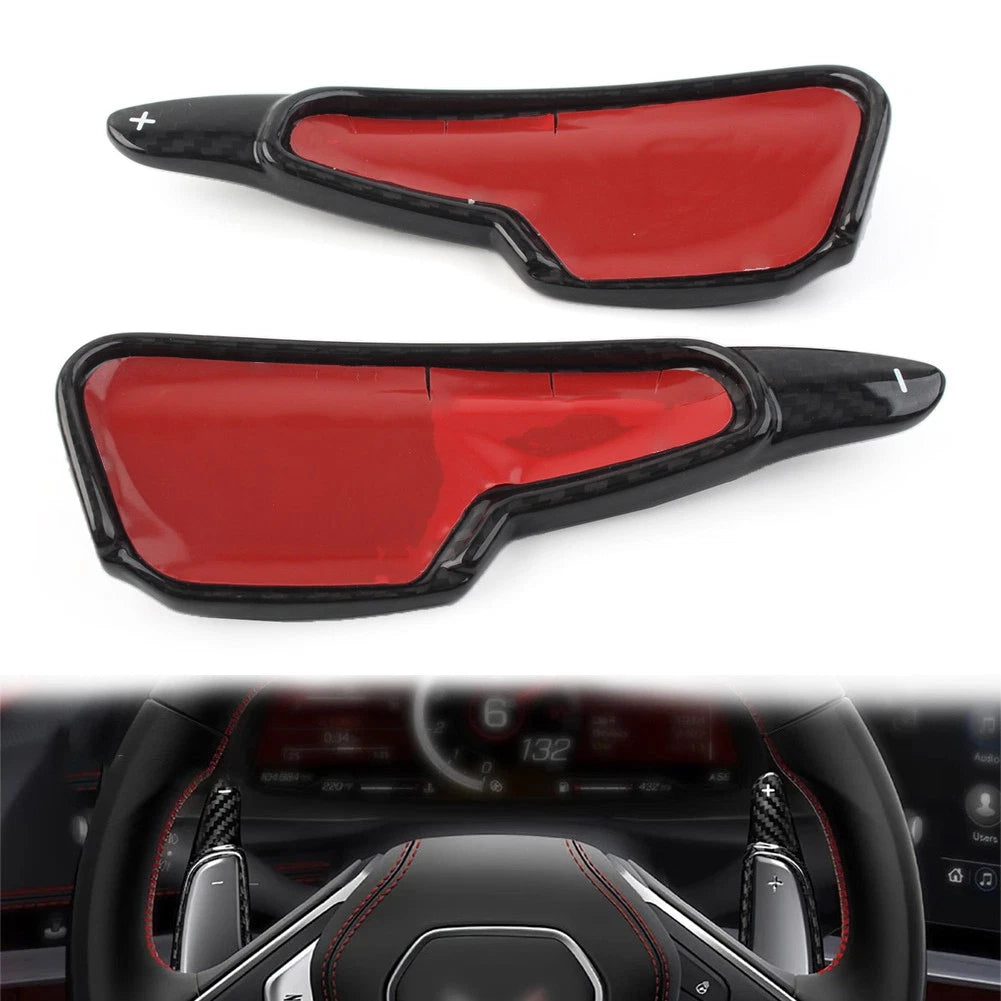 Carbon Fiber Black Steering Wheel Shift Paddle for Chevrolet Corvette (2020-2022)
