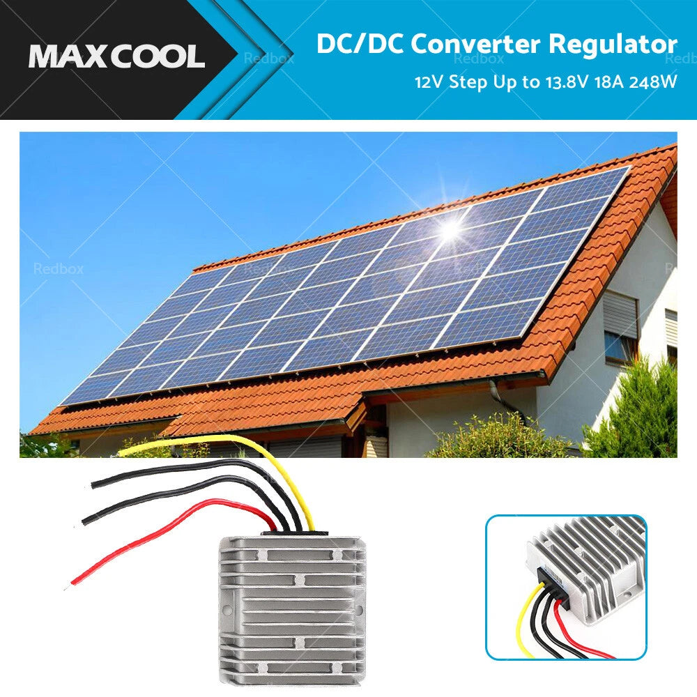12V to 13.8V 18A DC/DC Power Supply Converter for Waterproof Applications