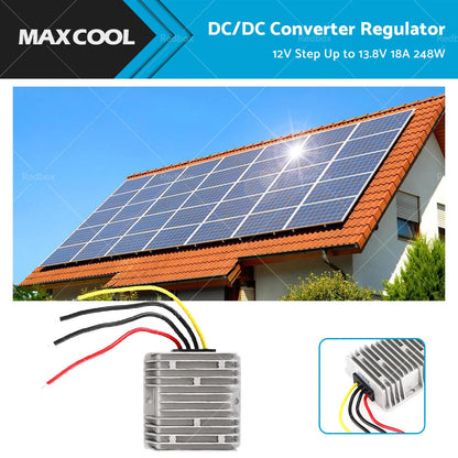 12V to 13.8V 18A DC/DC Power Supply Converter for Waterproof Applications