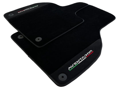 Black Floor Mats for Lamborghini Aventador 2012-2022 with Alcantara Leather