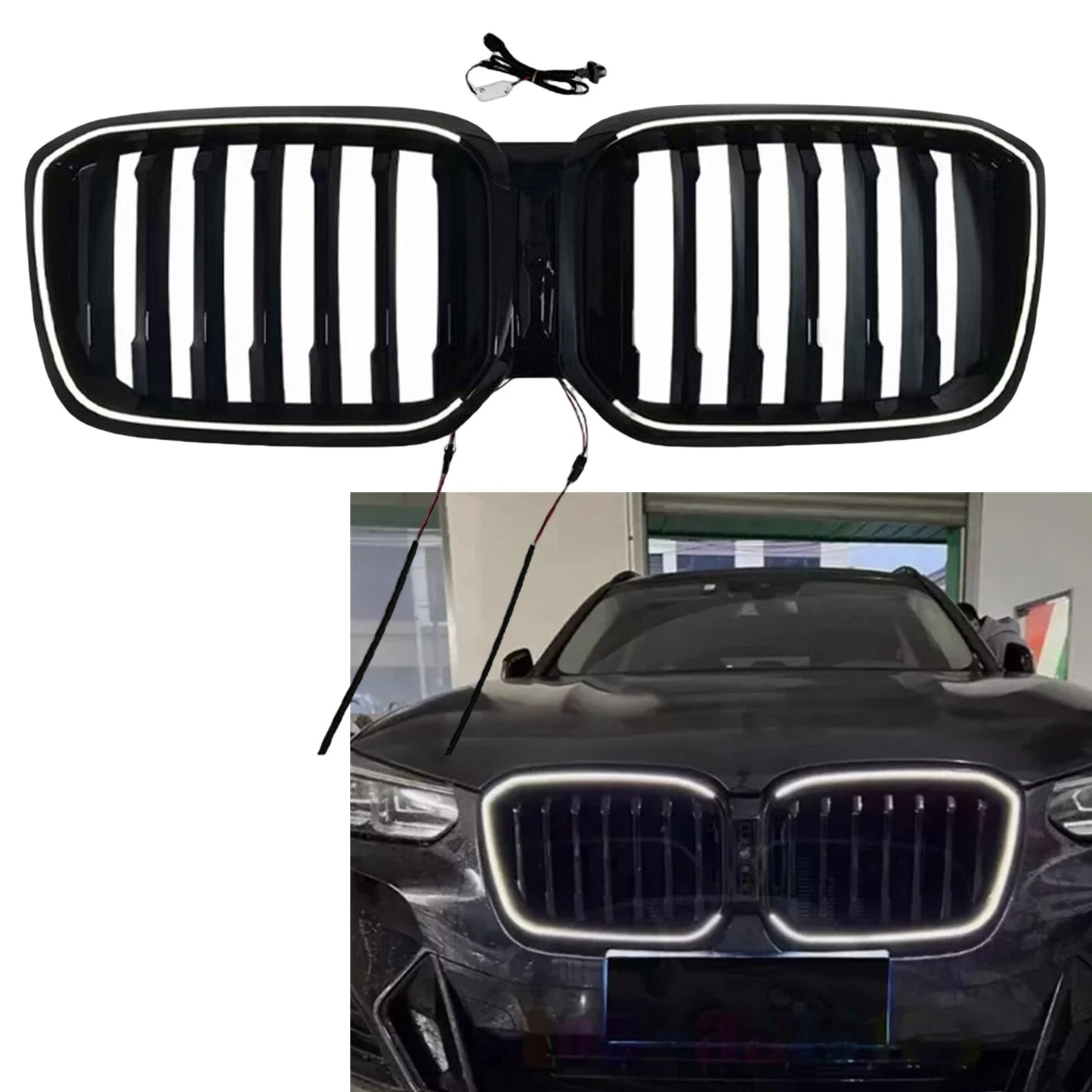 Grille for BMW X3 X4 2022-2024 Black LED (2022-2024)