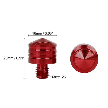 2 x 8mm Mirror Hole Plugs Normal Screw Red for Motorbike Motorcycle