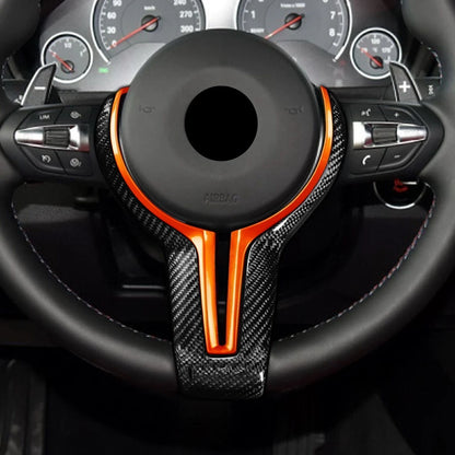 Orange Carbon Fiber Steering Wheel Cover for BMW M2 M3 M4 M6 (2014-2023)