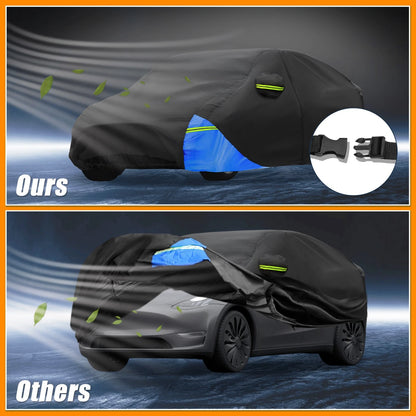 Waterproof Car Cover for Tesla Model Y (2020-2023) - Oxford Cloth Black Blue