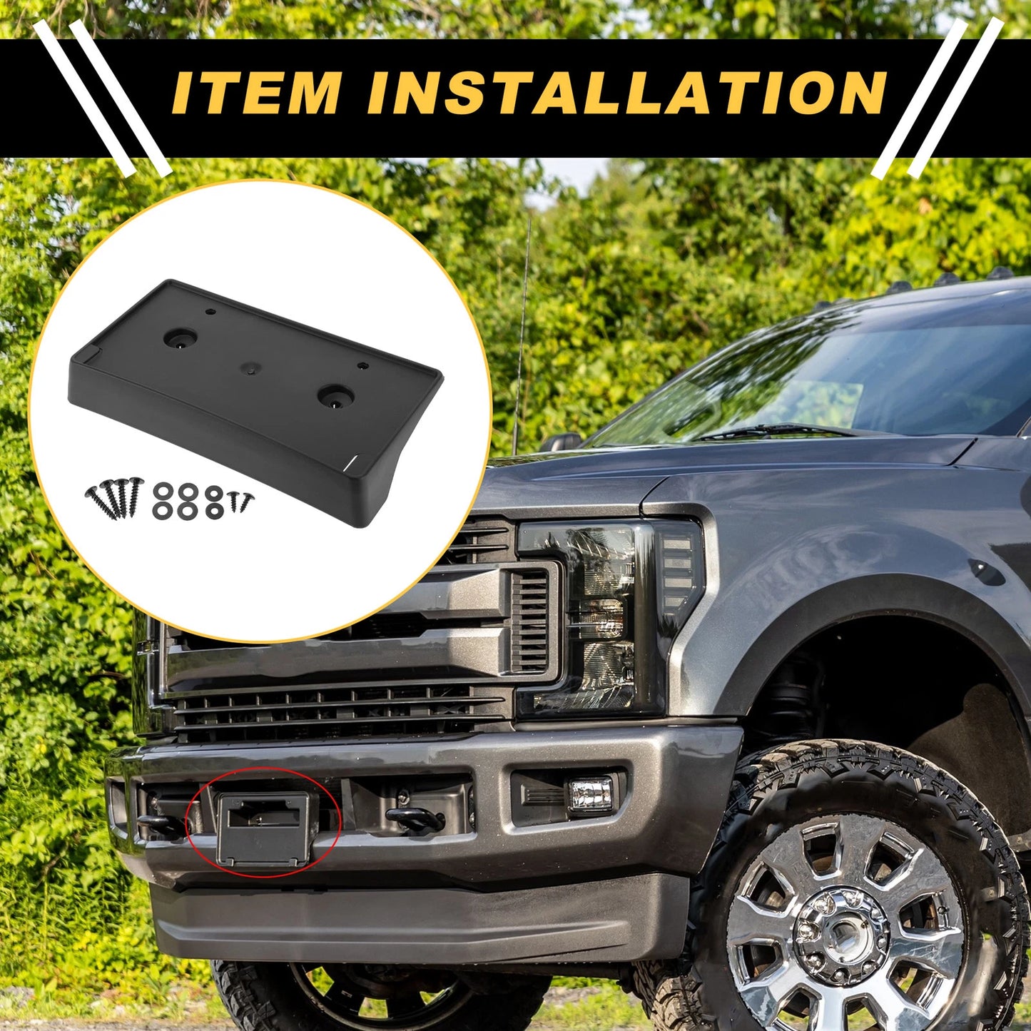 Front Bumper License Plate Bracket for Dodge Ram 1500 (2018-2023) 1 Set
