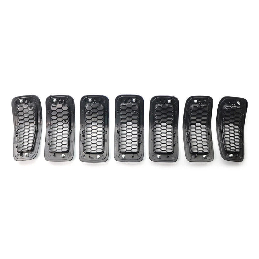 Honeycomb Front Grille Inserts for Jeep Cherokee 2014-2018 - Grey Cover Trim