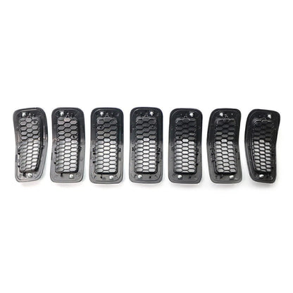 Honeycomb Front Grille Inserts for Jeep Cherokee 2014-2018 - Grey Cover Trim