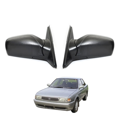 Black Door Mirror Set for Nissan Datsun Sunny Sentra B13 Sedan 1990-1993