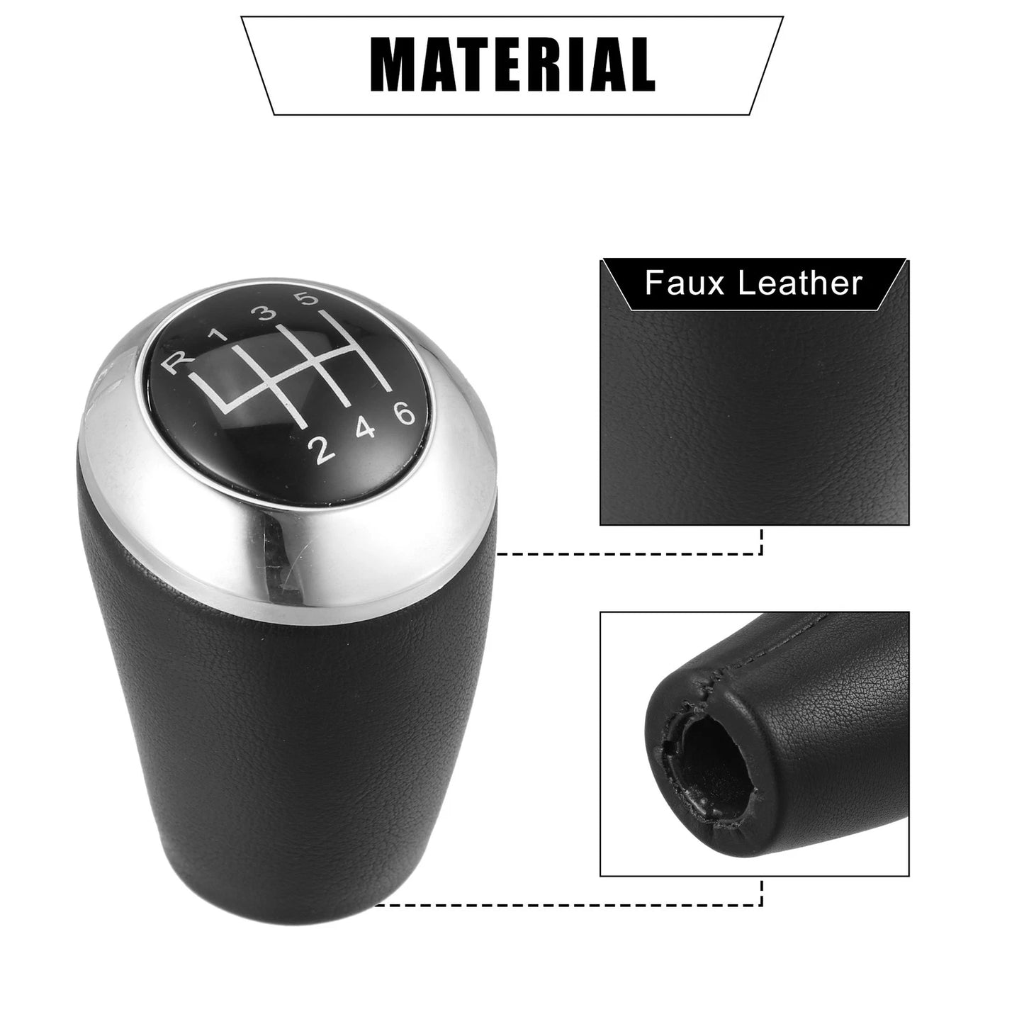 Faux Leather 6 Speed Gear Shift Knob for Mazda 6 (2007-2012)