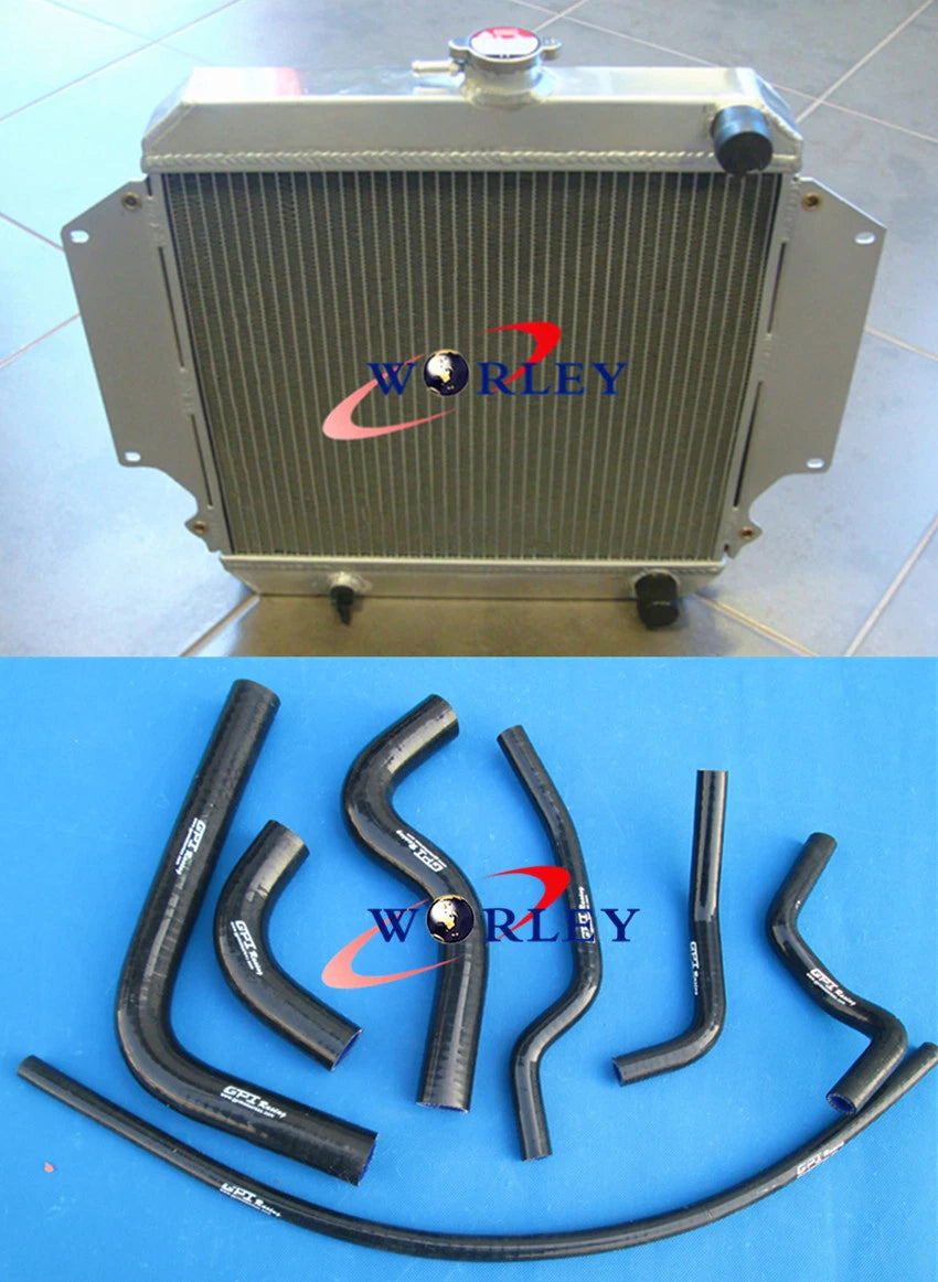 Aluminum Radiator + Blue Hoses for Suzuki Sierra 1.0L 1.3L (1981-1996)