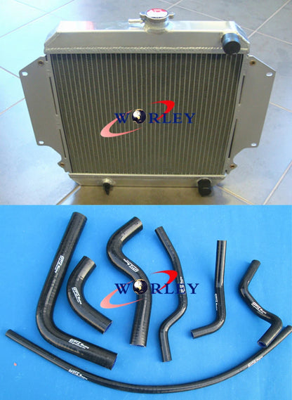 Aluminum Radiator + Blue Hoses for Suzuki Sierra 1.0L 1.3L (1981-1996)