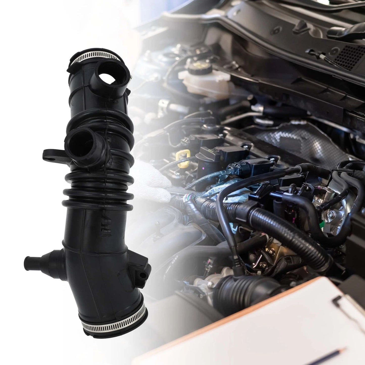 Car Intake Hose Tube with Clamps for Toyota Solara (2004-2008) - 1 x Black