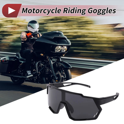 1 x Motorcycle Riding Goggles Black Tri-Acetyl Cellulose PC