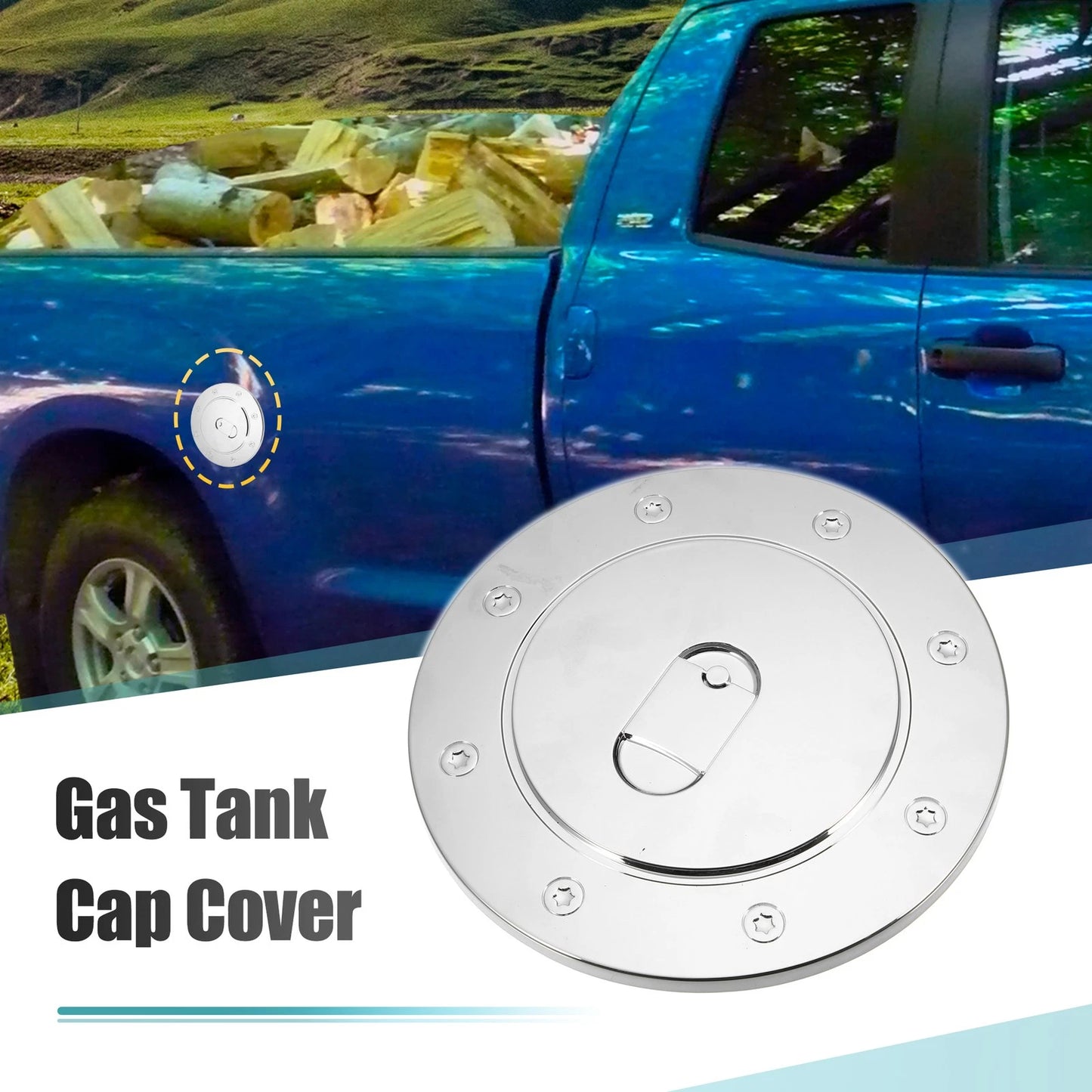 Chrome Plated Fuel Tank Filler Cap Cover Decoration for Toyota Tundra