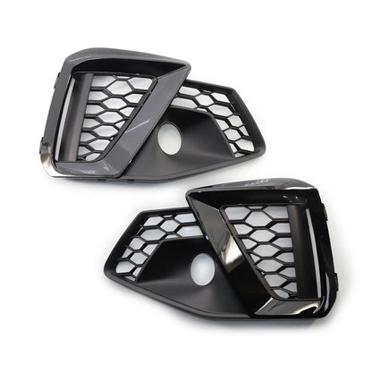Gloss Black Front Bumper Fog Light Grille for Audi A4L (2020-2022)