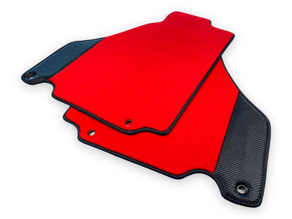 Red Floor Mats for Ferrari 360 Modena (2000-2005) - Carbon Fiber 360 Emblem