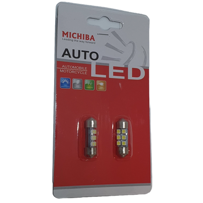 2 x SV8.5 LED Festoon Interior License Globe Bulb Light for Various Models