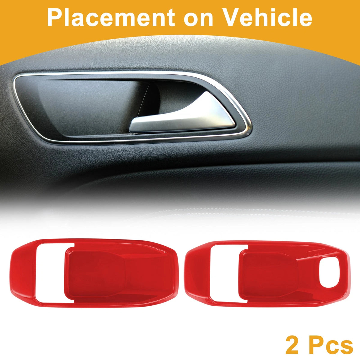 Red ABS Interior Door Handle Bowl Cover Trim for Jeep Wrangler Gladiator JT