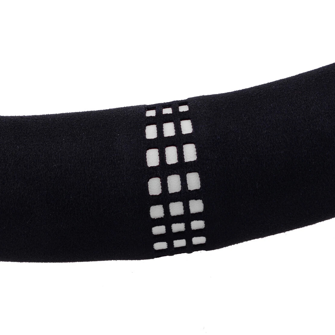 38cm D Shape Black Faux Suede Steering Wheel Cover for Universal Cars