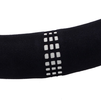 38cm D Shape Black Faux Suede Steering Wheel Cover for Universal Cars