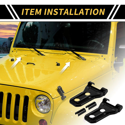 Hood Hinge Cover Trim for Jeep Wrangler JL JLU (2018-2024) Black 1 x Set