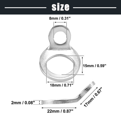 8pcs Stainless Steel Motorcycle Tie Down Anchor Hooks Strap Rings Silver Tone