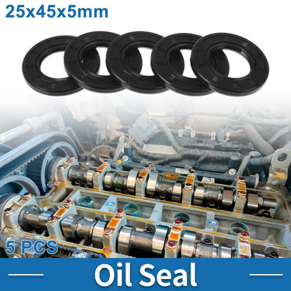 Oil Seal 25x45x5mm Black 5 x for Make Model