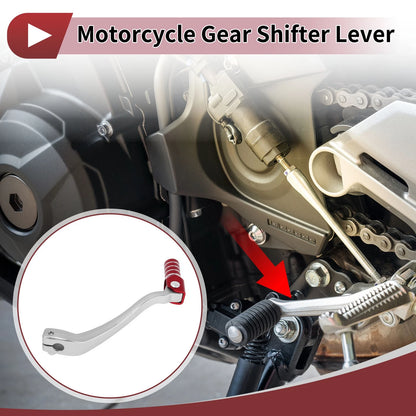 Folding Motorcycle Gear Shifter Lever Silver Tone Red for Kayo T6