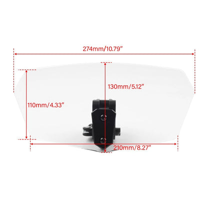 Clear Clip-On Windshield Extension Air Deflector for Universal Adjustable Motor