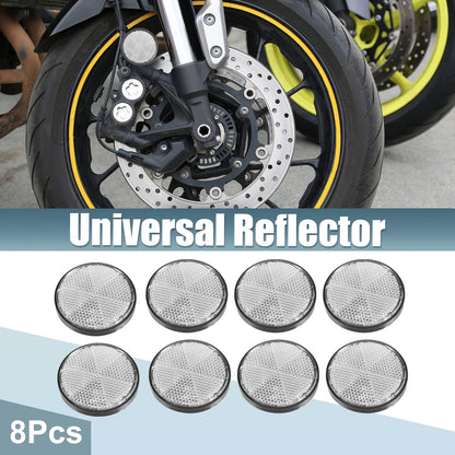 8 x Round Safety Spoke Reflector Self-Adhesive White for Motorcycle