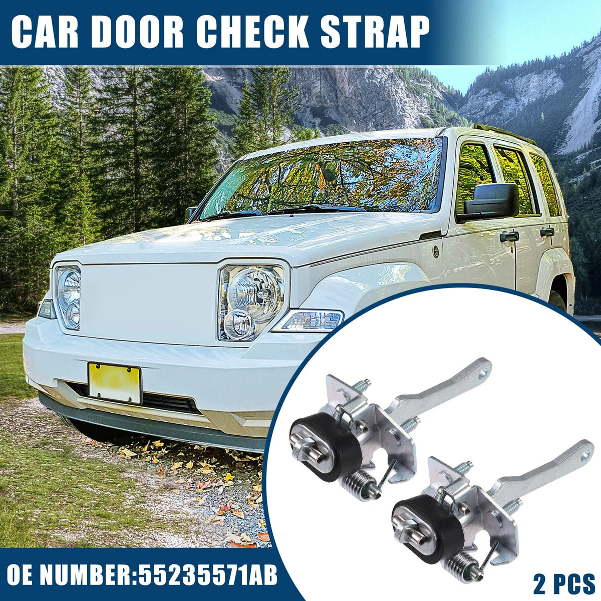 Door Check Strap for Jeep Cherokee 2.5L 4.0L (1999-2001) - 2 x Front Parts